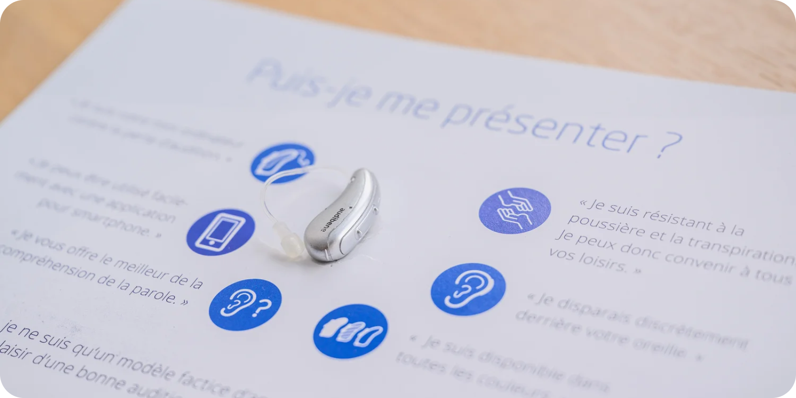 A wide view of the audibene experiment context showing the hearing-care customer journey.